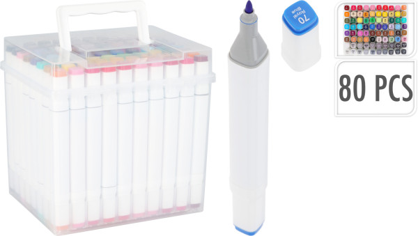 Koopman Stackable Box Märkpennor Duo 80 St I Box - Koopman - EKO:-