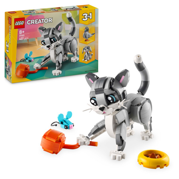 Lego® Creator 3In1 Lekfull Katt Husdjursleksak, Bygg Om Till En Hund Eller En Duva 31163 - (407 Delar)