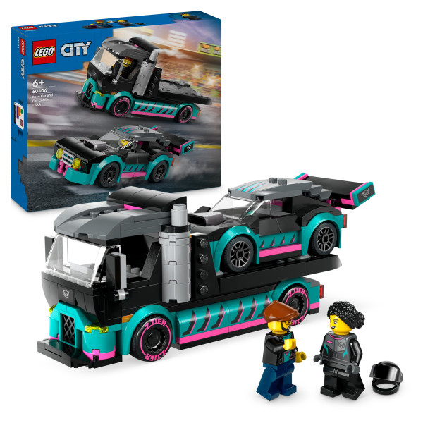 Lego® City Racerbil Och Biltransport Byggleksak 60406 (328 Delar)