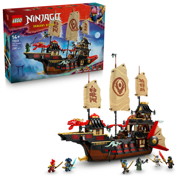 LEGO® NINJAGO® Templets gåva Bygg- och lekset med skepp och 6 minifigurer däribland Cole 71848 - (2387 delar)