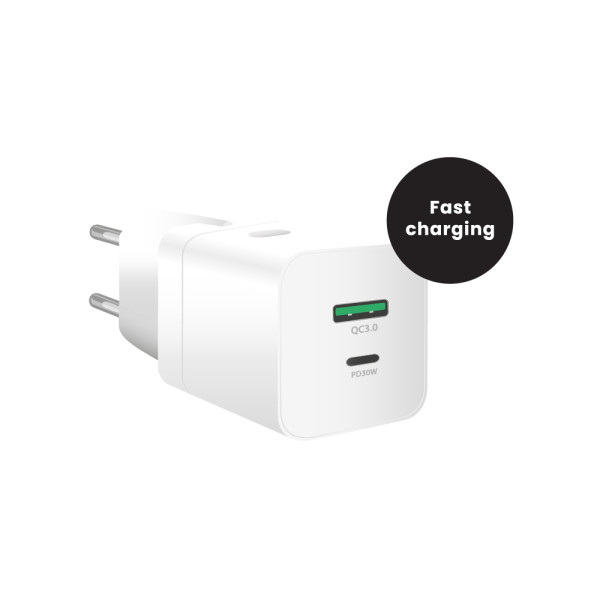 MOBILEFRIEND - Adapter 2 Port Usb A & Usb C 30W - EKO:-