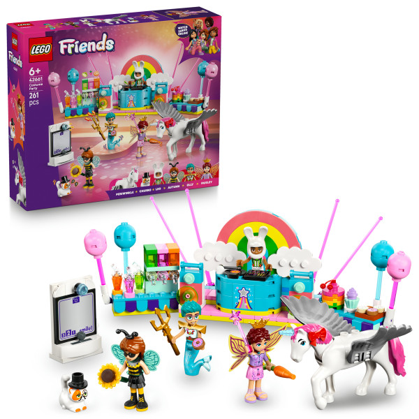 LEGO® Friends Maskeradfest med enhörning och älva Byggset, Kreativ leksak för låtsaslek 42661 - (261 delar)
